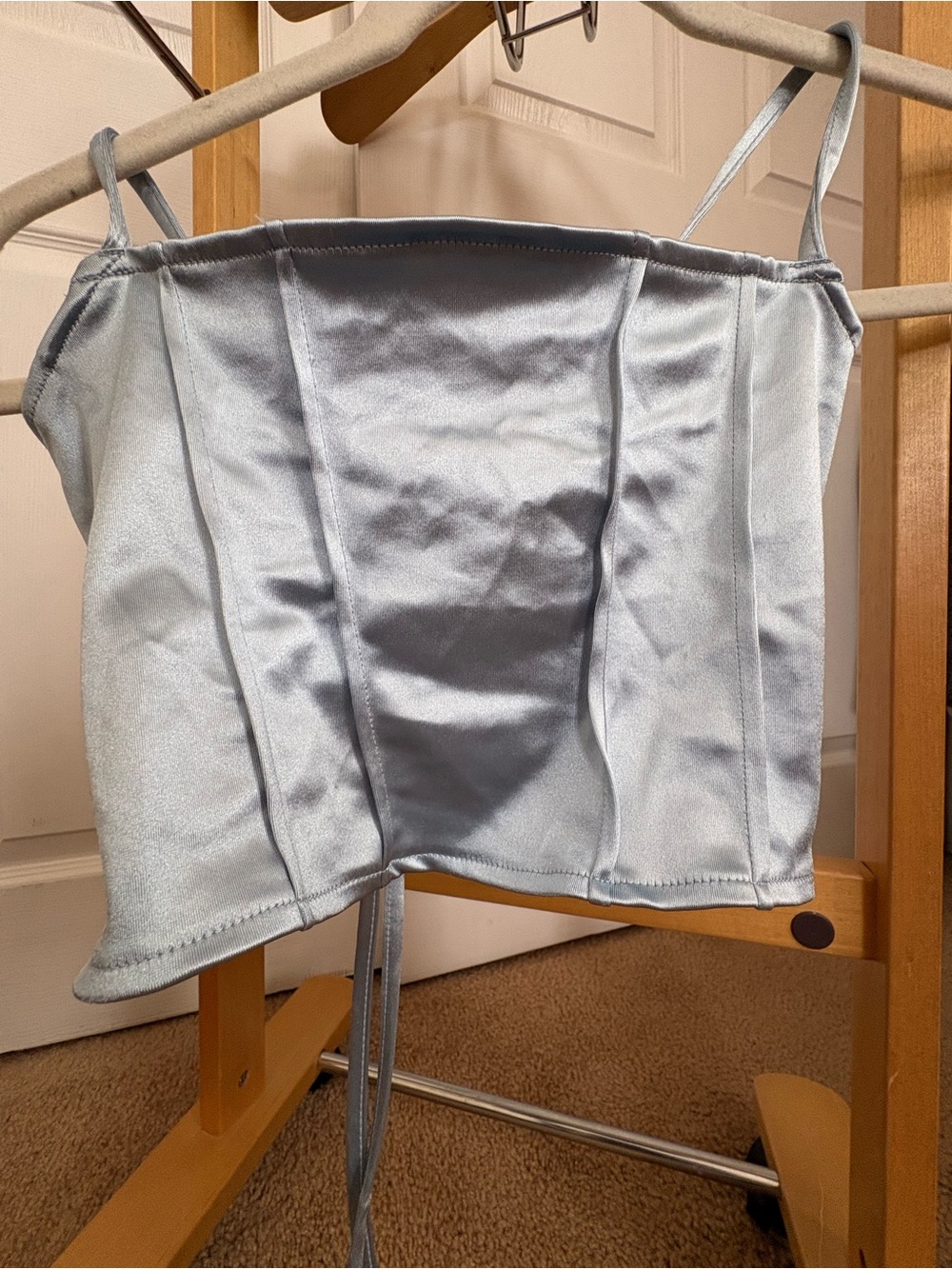 Light Blue Corset Style Crop Top